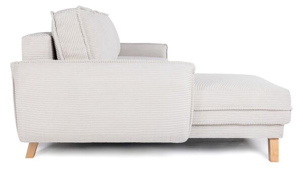Divano letto variabile in velluto a coste beige divano ad angolo Tori - Bonami Selection