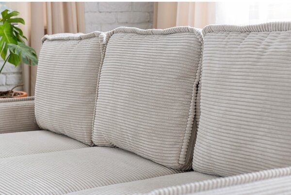 Divano letto variabile in velluto a coste grigio divano angolare Tori - Bonami Selection
