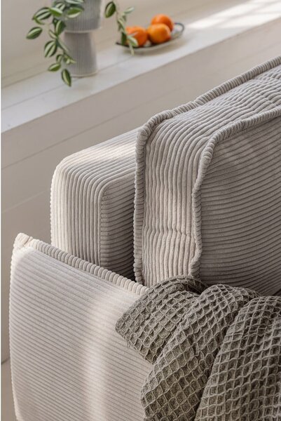 Divano letto variabile in velluto a coste grigio divano angolare Tori - Bonami Selection