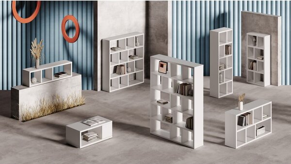 Libreria bianca 150x83 cm Berlin - TemaHome