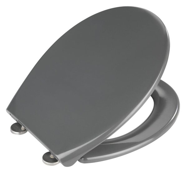Sedile per wc grigio scuro con chiusura facilitata , 44,5 x 37,5 cm Samos - Wenko