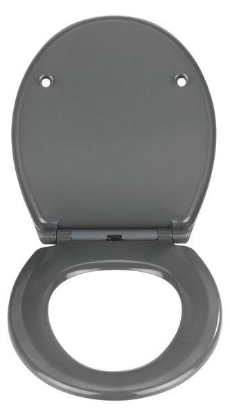 Sedile per wc grigio scuro con chiusura facilitata , 44,5 x 37,5 cm Samos - Wenko