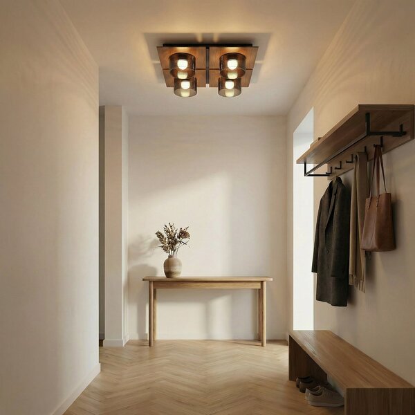 Plafoniera Lucande, Eiko, Legno, Soggiorno, Plastica, Moderno