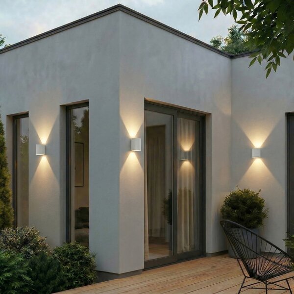 Lampade da esterno Lindby, Ralino, Bianco, Terrazza, Alluminio, Moderno