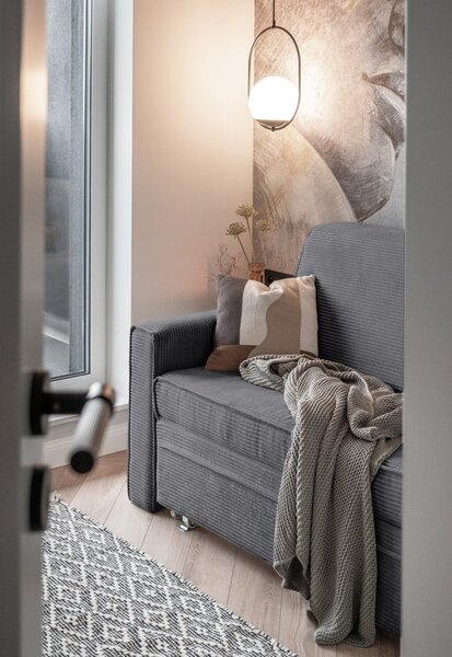Divano letto grigio 168 cm Lucky Lucy - Miuform