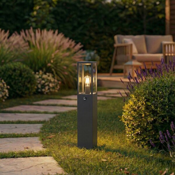 Lampade da esterno Lindby, Peldar, dimmerabile, Nero, Terrazza, Alluminio, Moderno