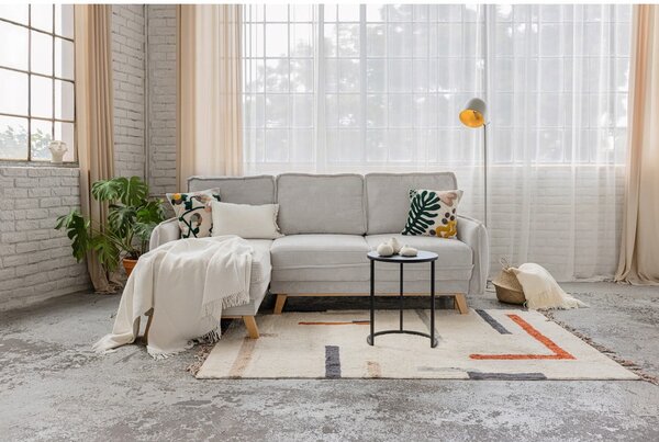 Divano letto variabile in velluto a coste beige divano ad angolo Tori - Bonami Selection