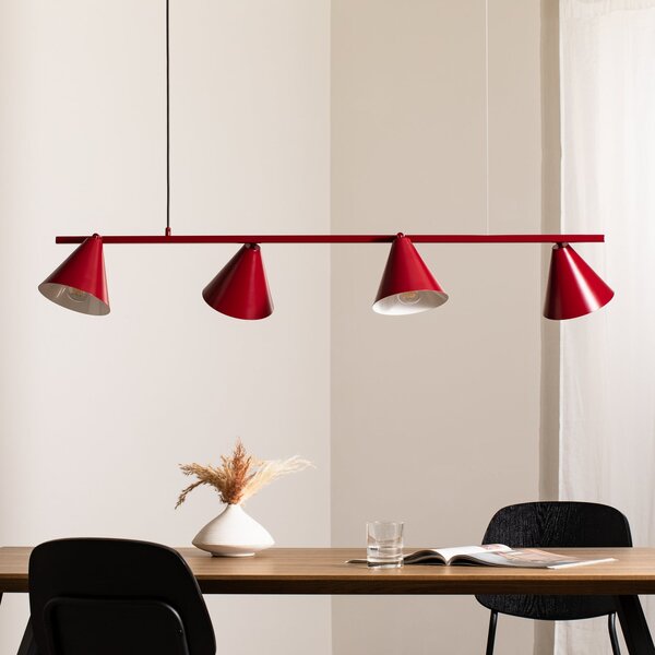 Lampada a sospensione ALDEX, Hängeleuchte Form 4, dimmerabile, Rosso, Sala da pranzo, Metallo, Moderno