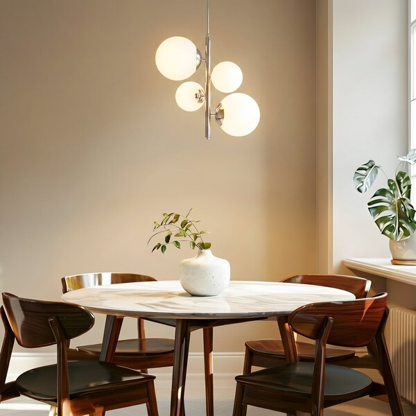 Lampada a sospensione ALDEX, Dione, dimmerabile, Metallizzato, Soggiorno, Vetro, Moderno