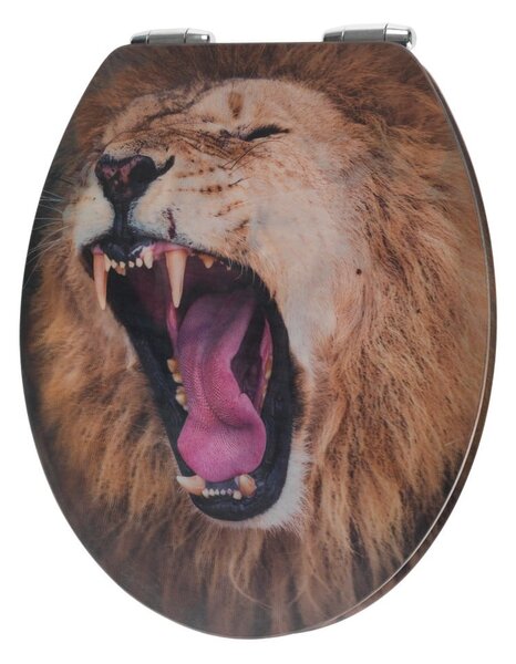 Sedile per wc con immagine 3D e chiusura facilitata , 44,5 x 38 cm Lion - Wenko