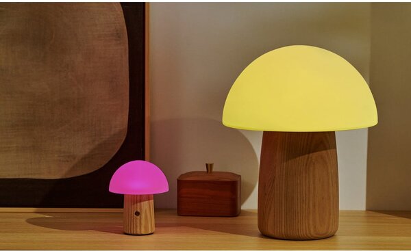Lampada da tavolo dimmerabile in colore naturale con paralume in vetro (altezza 13 cm) Alice - Gingko