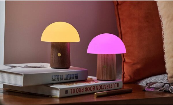 Lampada da tavolo dimmerabile in colore naturale con paralume in vetro (altezza 13 cm) Alice - Gingko