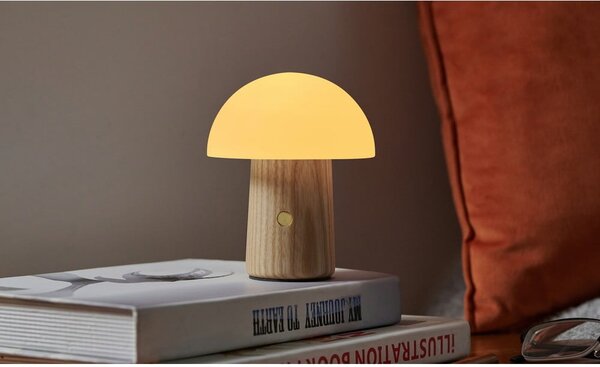Lampada da tavolo dimmerabile in colore naturale con paralume in vetro (altezza 13 cm) Alice - Gingko