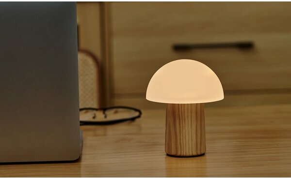 Lampada da tavolo dimmerabile in colore naturale con paralume in vetro (altezza 13 cm) Alice - Gingko