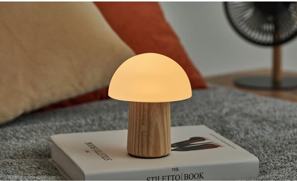 Lampada da tavolo dimmerabile in colore naturale con paralume in vetro (altezza 13 cm) Alice - Gingko