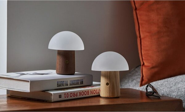 Lampada da tavolo dimmerabile in colore naturale con paralume in vetro (altezza 13 cm) Alice - Gingko