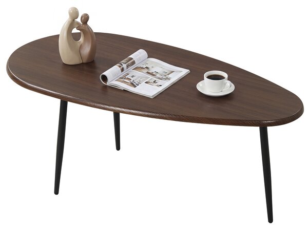 Costway Tavolino da caffè ovale in stile mid century e design compatto, Tavolino retro da divano per soggiorno ufficio e lounge Ncoe