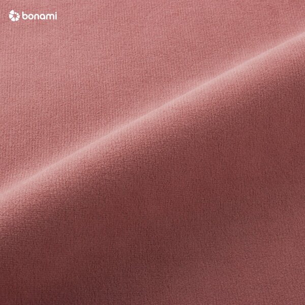 Divano letto angolare in velluto rosa L, angolo destro Stylish Stan - Miuform