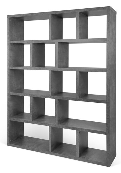 Libreria grigia effetto cemento 150x198 cm Berlin - TemaHome