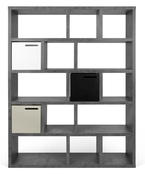 Libreria grigia effetto cemento 150x198 cm Berlin - TemaHome