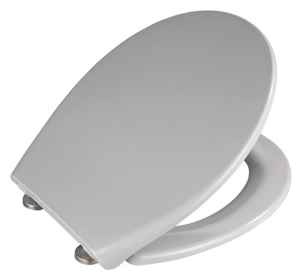 Sedile per wc grigio chiaro con chiusura facilitata , 44,5 x 37,5 cm Samos - Wenko