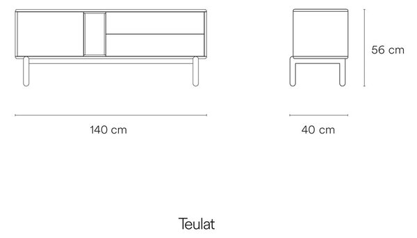 Mobile TV color crema 140x56x40 cm Corvo – Teulat