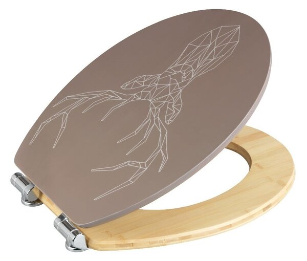 Sedile per wc in bambù e cartone, 44 x 37,5 cm Stag - Wenko