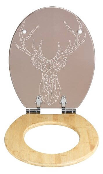Sedile per wc in bambù e cartone, 44 x 37,5 cm Stag - Wenko
