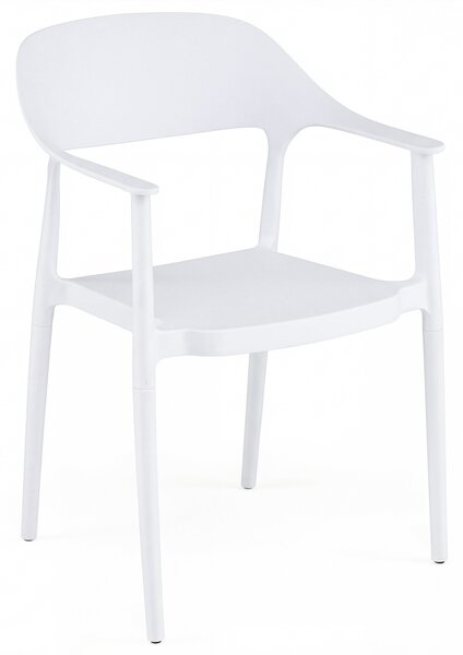 Costway Sedia da pranzo in plastica ergonomica con schienale cavo, Poltrona da tavolo impilabile per soggiorno e sala da pranzo Bianco