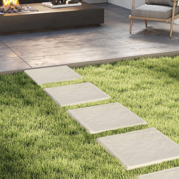 Costway Set di 16 pietre da passo per giardino a tutte le condizioni meteorologiche per prato e giardino, Pietra da passo per giardino da passo Beige