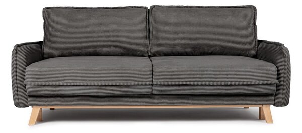 Divano letto in velluto a coste grigio 218 cm Tori - Bonami Selection