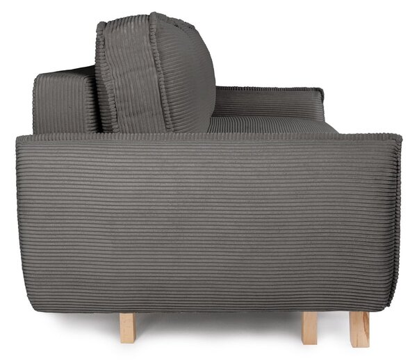 Divano letto in velluto a coste grigio 218 cm Tori - Bonami Selection