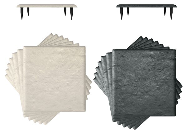 Costway Set pietre da passo per giardino, Passerelle decorative per prato e giardino resistenti a tutte le condizioni meteorologiche Beige e Grigio