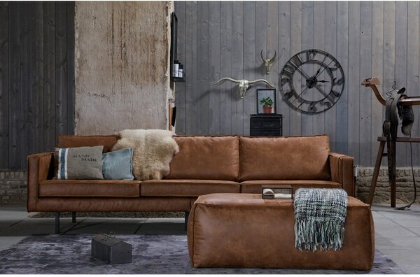 Poggiapiedi marrone cognac con rivestimento in finta pelle Rodeo – WOOOD