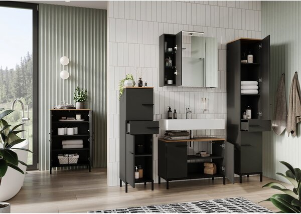 Mobile bagno alto grigio scuro in rovere 60x34 cm Yonkers - Germania