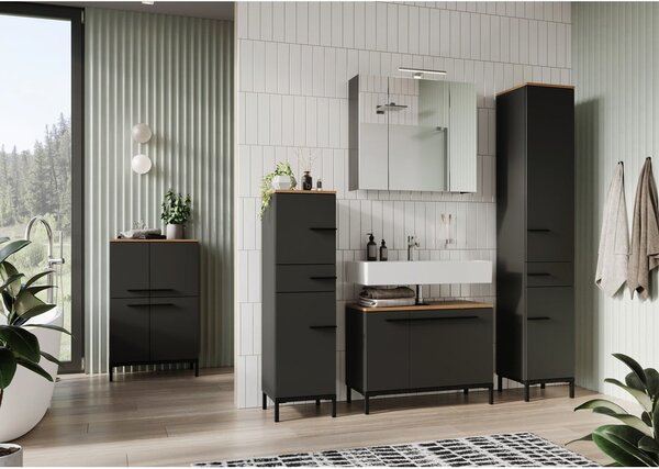 Mobile bagno alto grigio scuro in rovere 60x34 cm Yonkers - Germania