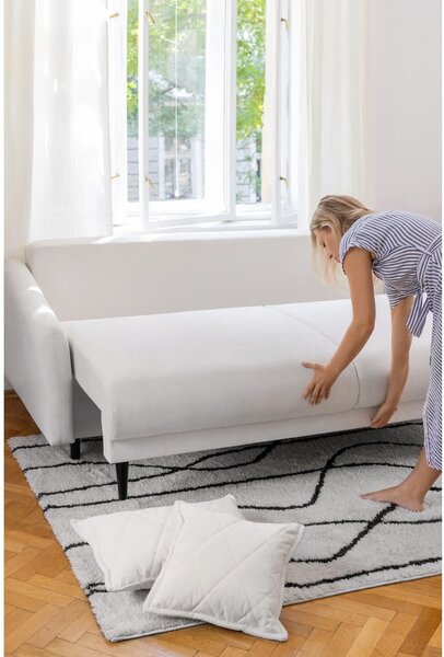 Divano grigio allungabile/con contenitore con rivestimento in velluto a coste 215 cm Bjork – Bonami Selection