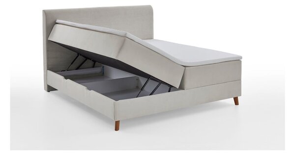 Letto boxspring beige con contenitore 160x200 cm Memphis - Meise Möbel