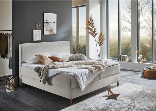 Letto boxspring beige con contenitore 160x200 cm Memphis - Meise Möbel