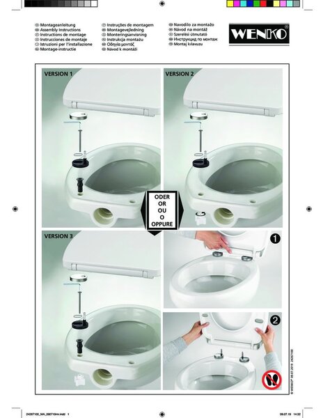 Sedile per wc con chiusura automatica 36,5 x 45 cm Sereno - Wenko