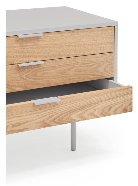 Mobile TV grigio-color legno naturale effetto rovere 180x52 cm Sierra - Teulat