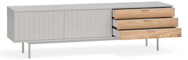 Mobile TV grigio-color legno naturale effetto rovere 180x52 cm Sierra - Teulat