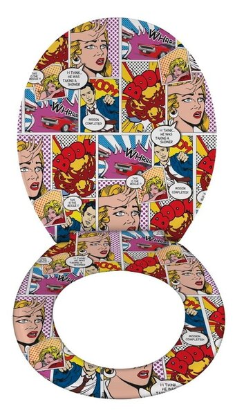 Sedile per WC a chiusura facilitata Pop Art, 45 x 37,5 cm Pop-Art - Wenko