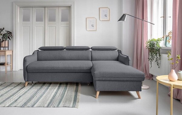 Divano letto angolare grigio scuro (angolo destro) Sweet Harmony - Miuform
