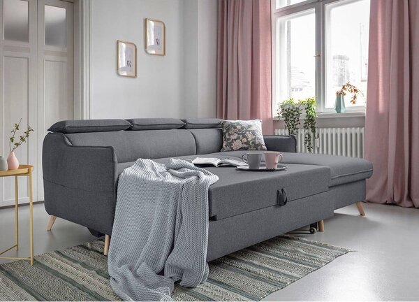 Divano letto angolare grigio scuro (angolo destro) Sweet Harmony - Miuform