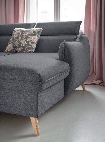 Divano letto angolare grigio scuro (angolo destro) Sweet Harmony - Miuform