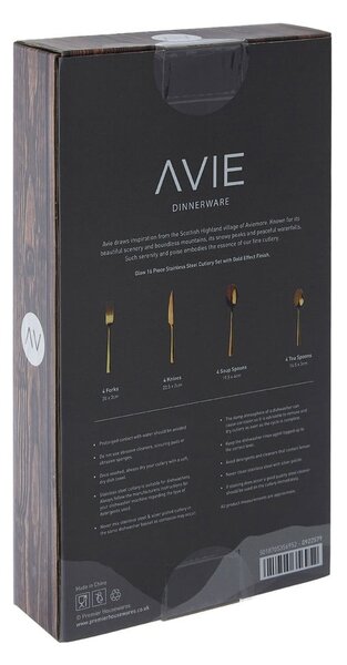 Posate in acciaio inox color oro 16 pezzi Avie - Premier Housewares