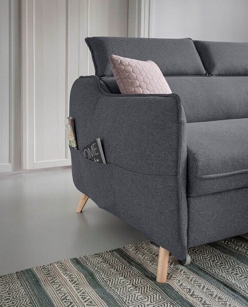 Divano letto angolare grigio scuro (angolo destro) Sweet Harmony - Miuform