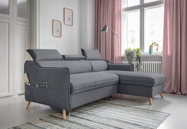 Divano letto angolare grigio scuro (angolo destro) Sweet Harmony - Miuform