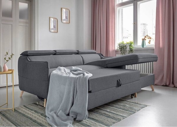 Divano letto angolare grigio scuro (angolo destro) Sweet Harmony - Miuform